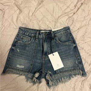 Denim Frayed hidden Women Shorts
